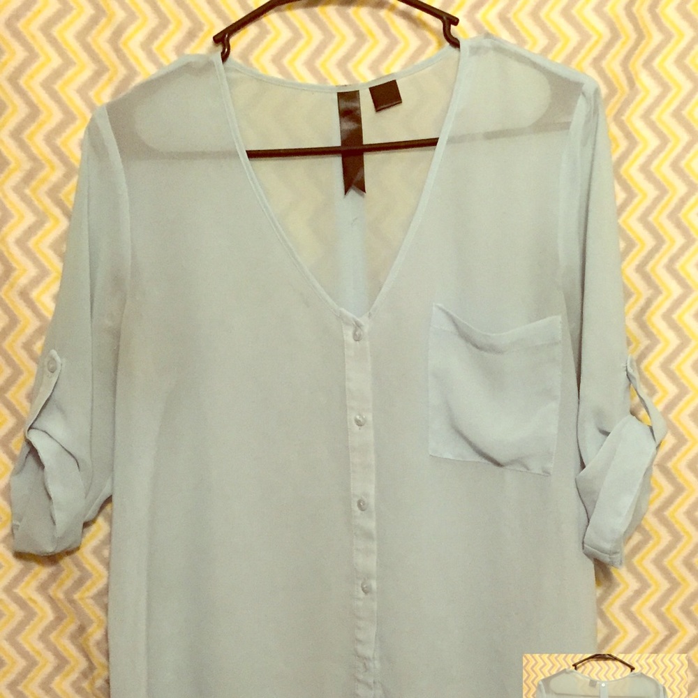 Baby blue thin shirt